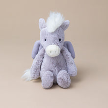 Load image into Gallery viewer, bashful-pegasus-medium-lavendar-with-white-mane-and-tail