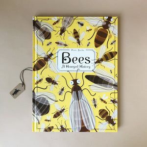 cover-bees-a-honeyed-history-yellow-with-different-sizes-of-bees-illustrated