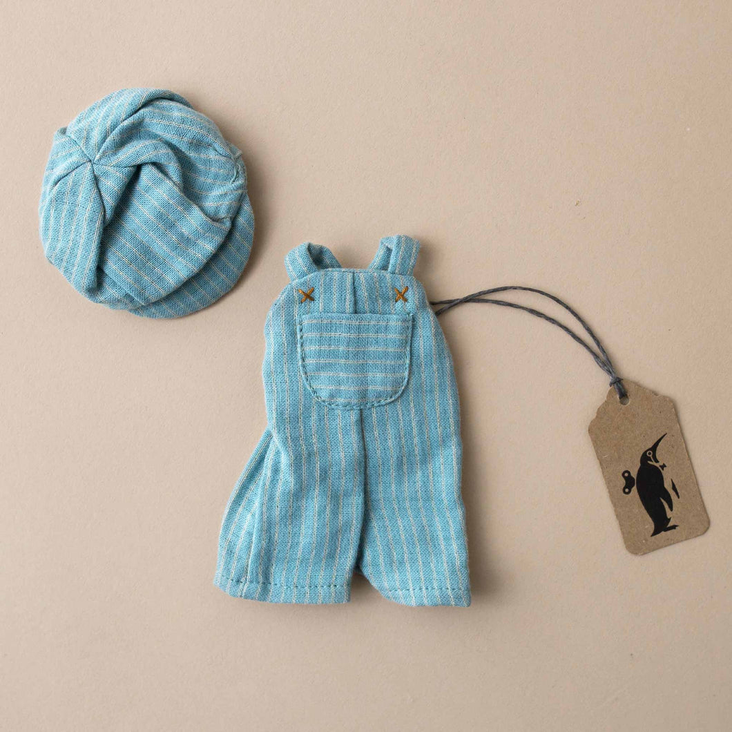 Teddy Junior Outfit | Blue Overalls & Cap - Dolls & Doll Accessories - pucciManuli