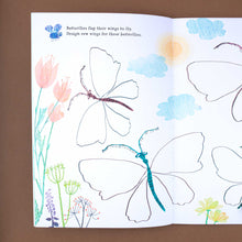 Load image into Gallery viewer, open-book-showing-page-with-butterflies-to-design-their-wings