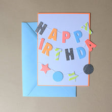 Load image into Gallery viewer, happy-birthday-garland-greeting-card-with-blue-envelope