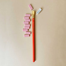 Load image into Gallery viewer, blackwing-eraser-set-pink-shown-with-orange-blackwing-pencil