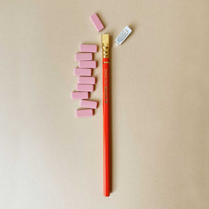 blackwing-eraser-set-pink-shown-with-orange-blackwing-pencil