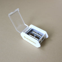 Load image into Gallery viewer, blackwing-pencil-sharpener-in-white-with-lid-opened