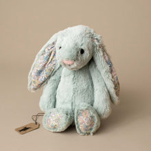 Load image into Gallery viewer, blossom-bunny-sage-green-stuffed-animal-with-floral-ears-and-paws