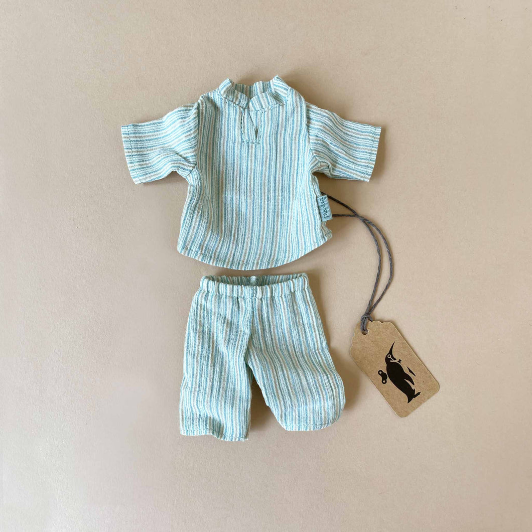 Size 1 Outfit | Blue Stripe Pajamas - Dolls & Doll Accessories - pucciManuli