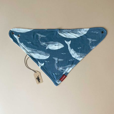 Bamboo Kerchief Bib | Blue Whale - Baby (Accessories) - pucciManuli