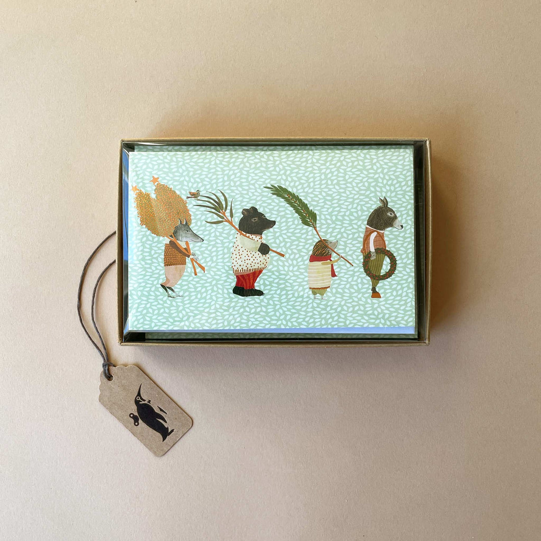 boxed-note-card-set-of-forest-animals-in-christmas-procession-line