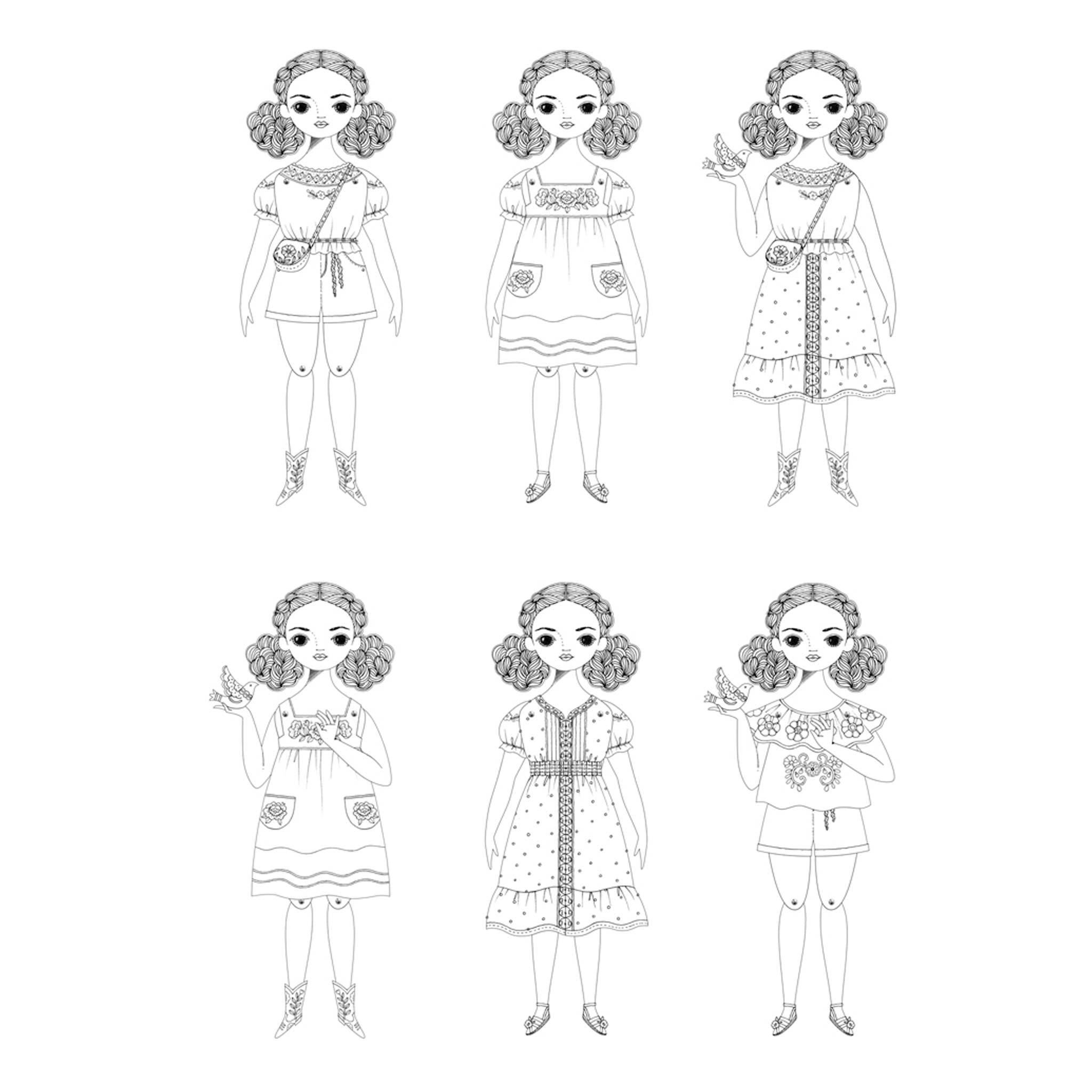 Camilla Paper Doll Coloring Kit - Arts & Crafts - pucciManuli