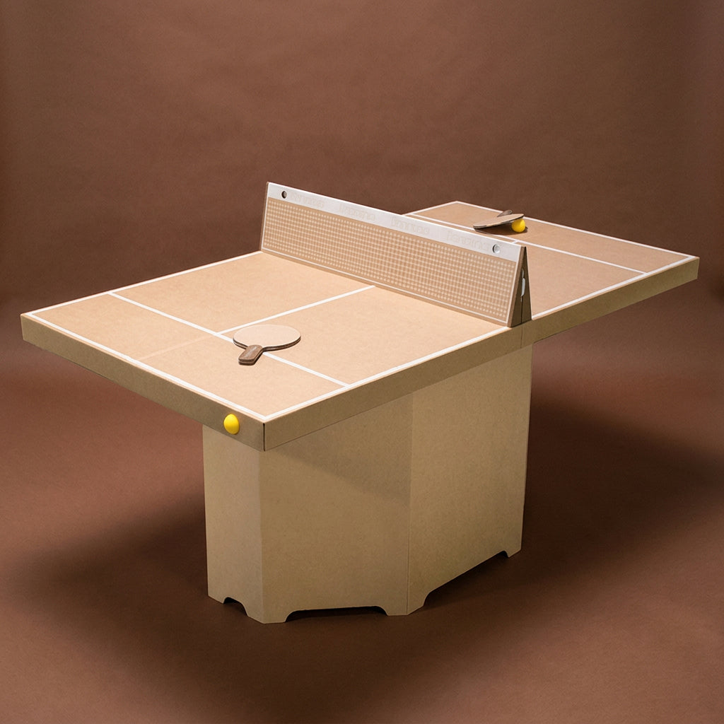 cardboard-table-tennis-game-assembled-with-base-playing-top-cardboard-net-and-two-paddles-with-yellow-balls