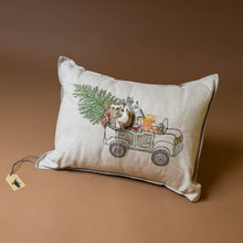Load image into Gallery viewer, christmas-tree-car-pocket-pillow-embroidered-christmas-tree-racoon-ow-fox-bunny-and-bear