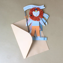 Load image into Gallery viewer, party-animals-concertina-greetin-card-with-peach-envelope