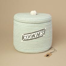Load image into Gallery viewer, sage-green-cookie-jar-made-from-basket
