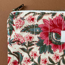 Load image into Gallery viewer, Cotton Block Print Pouch | Gysophil Rose - Bags/Totes - pucciManuli