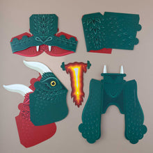 Load image into Gallery viewer, paperboard-pieces-to-assemble-fire-breathing-dragon-mask