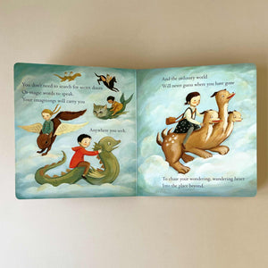 illustrated-interior-pages-of-children-flying-on-make-believe-animals
