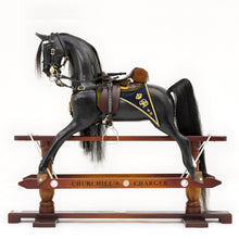 Load image into Gallery viewer, black-wooden-rocking-horse