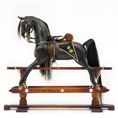 black-wooden-rocking-horse