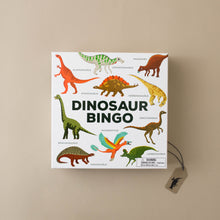 Load image into Gallery viewer, dinosaur-bingo-box-front-illustrated-with-colorful-dinosaurs