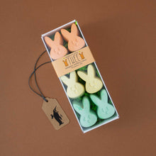 Load image into Gallery viewer, Duckies Fluffle Sidewalk Chalk | Orange, Yellow, Green Bunny Faces Chalk box