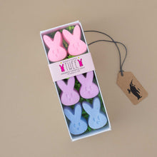 Load image into Gallery viewer, Duckies Fluffle Sidewalk Chalk | Pink, Lilac, Blue Bunny Faces Chalk