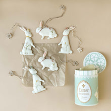 Load image into Gallery viewer, Easter Ornaments | Tin Rabbits in Mint Gift Box - Easter - pucciManuli