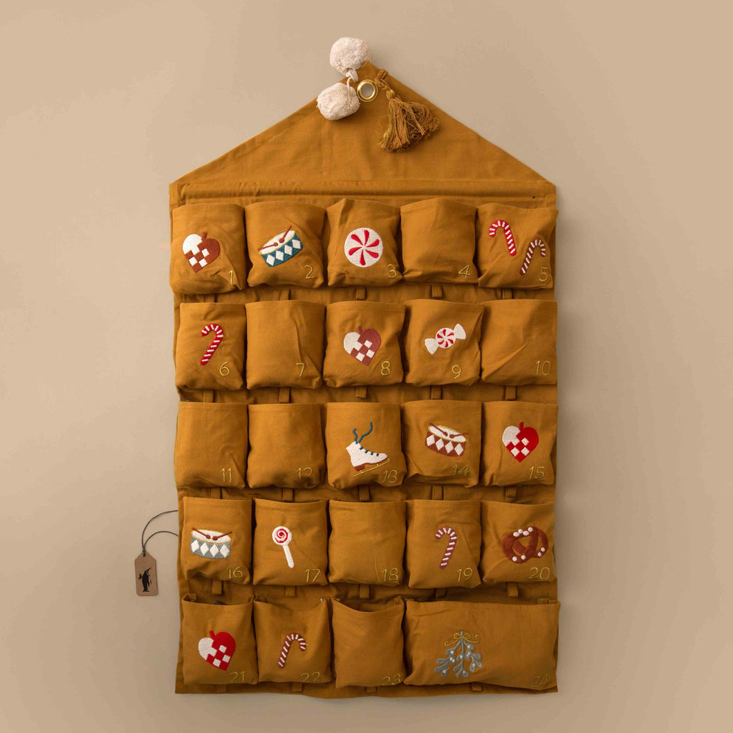 Embroidered Advent Wall Calendar | Ochre - Christmas - pucciManuli