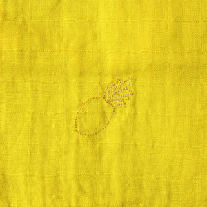 Embroidered Cotton Muslin Square | Moutarde - Baby (Lovies/Swaddles) - pucciManuli