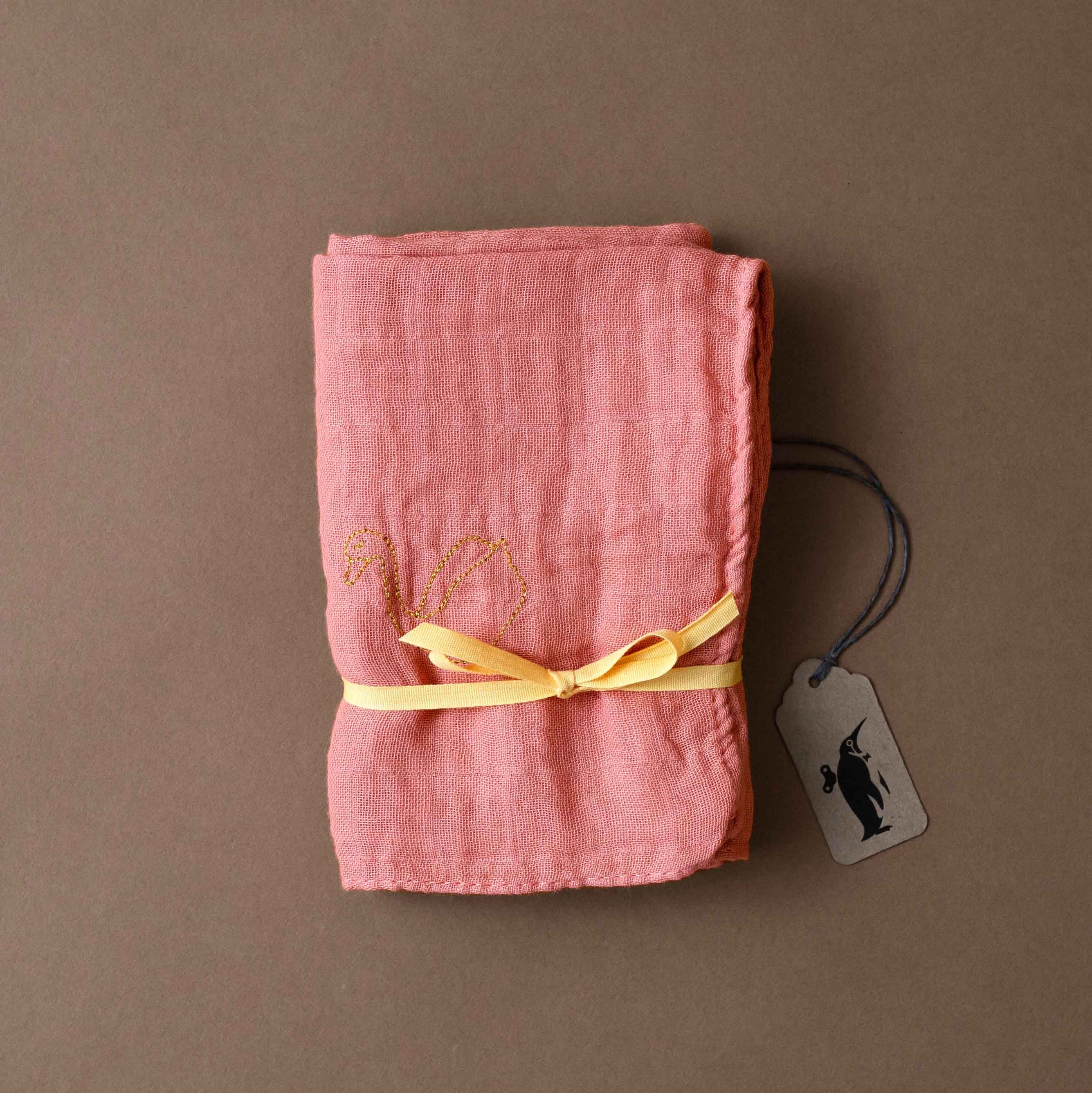 Embroidered Cotton Muslin Square | Pêche de Vigne - Baby (Accessories) - pucciManuli