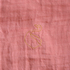 Embroidered Cotton Muslin Square | Pêche de Vigne - Baby (Accessories) - pucciManuli