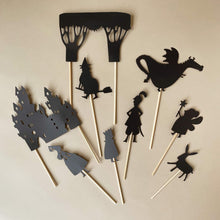 Load image into Gallery viewer, enchanted-forest-shadow-puppets-on-wooden-sticks