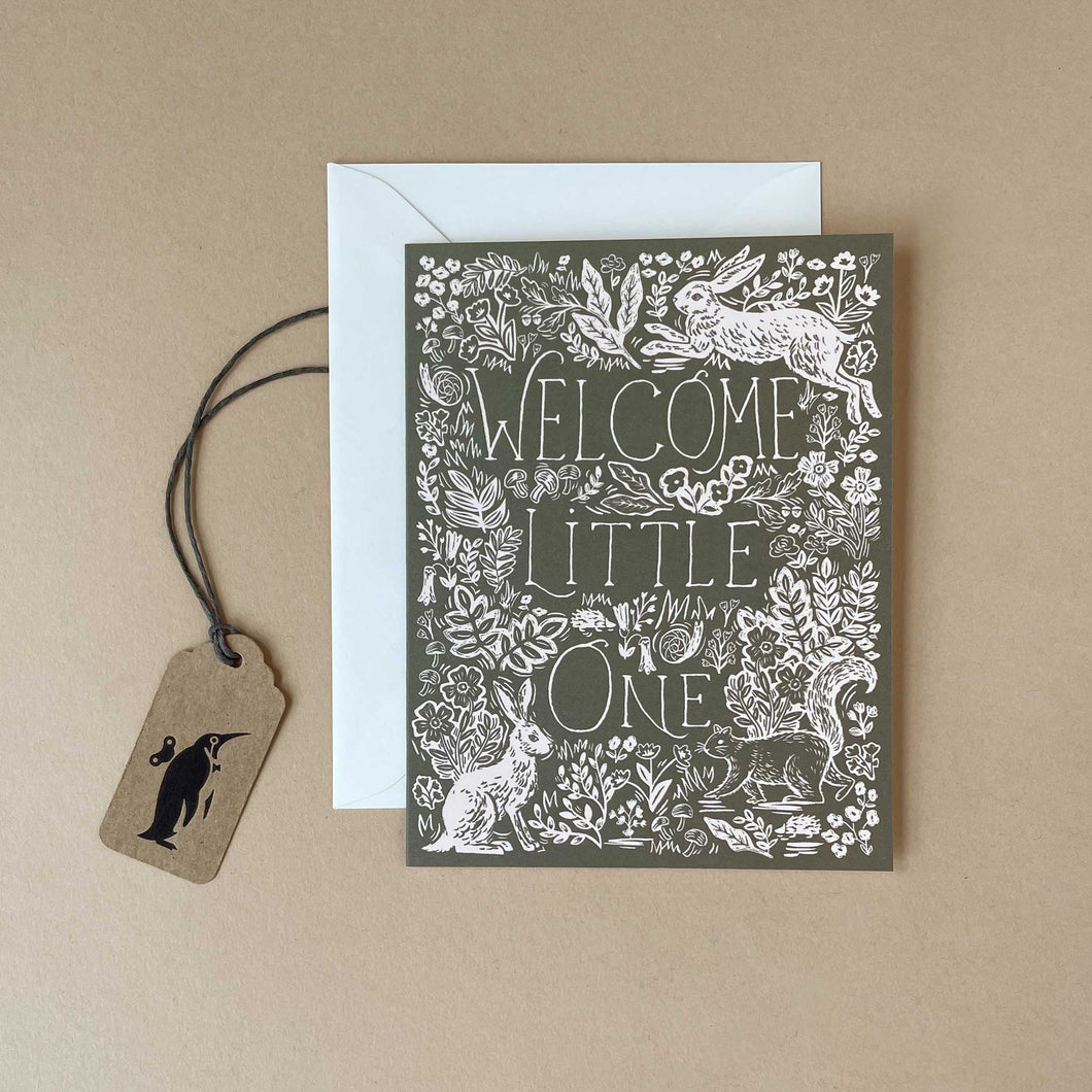 white-illustration-on-green-background-welcome-little-one-greeting-card
