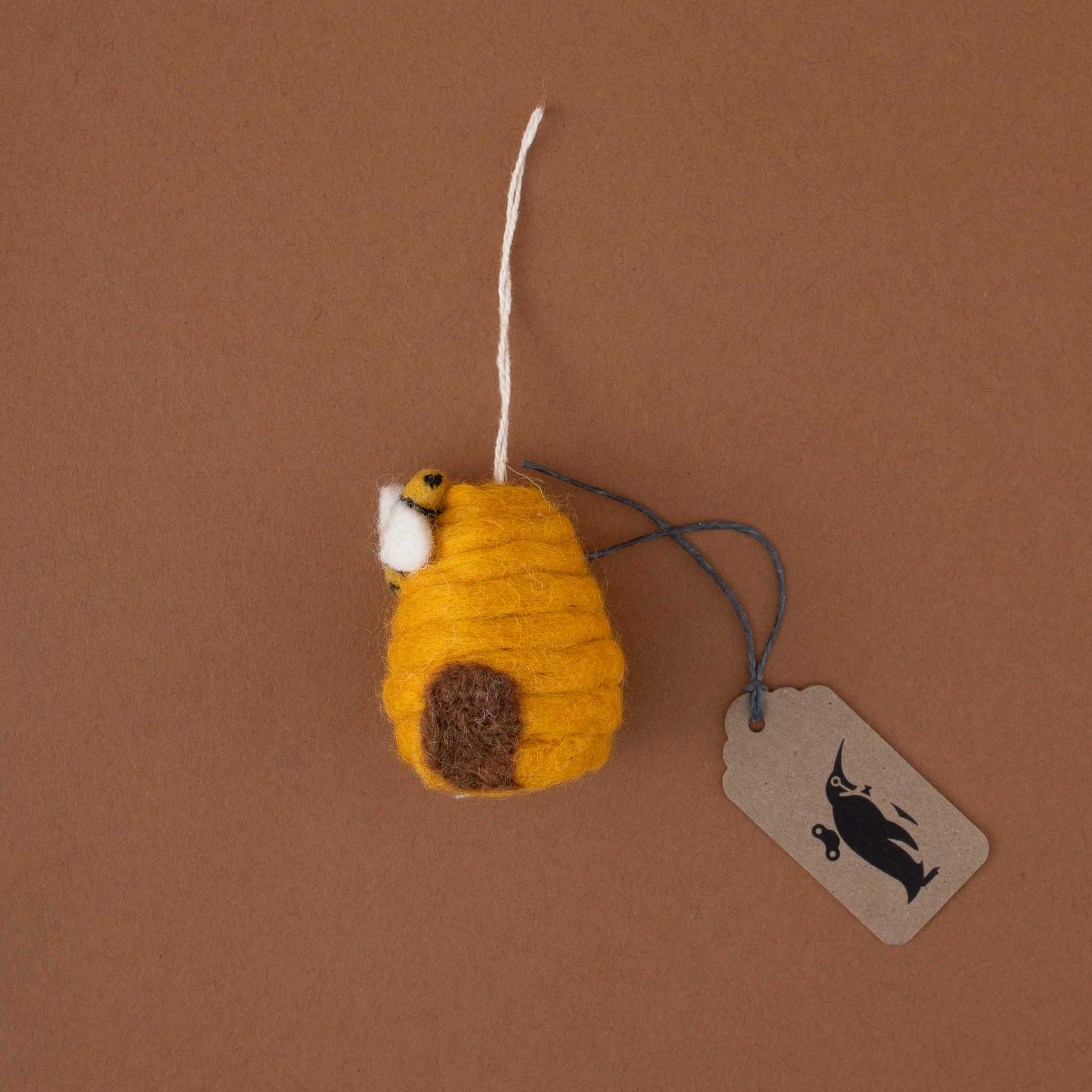 yellow-felted-bee-house-ornament