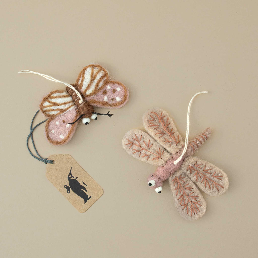 felted-lavender-and-white-and-brown-colored-butterfly-and-dragonfly-with-embroidery