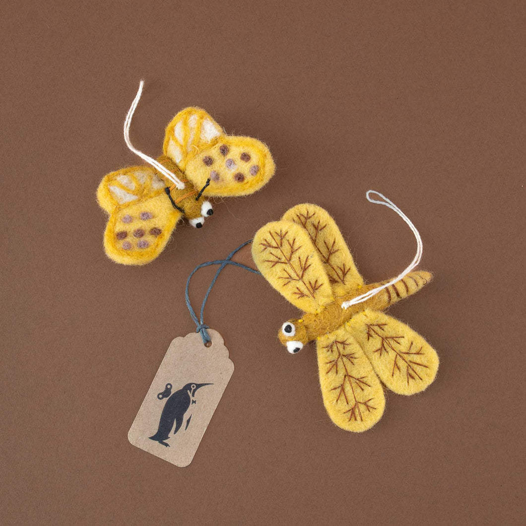 ochre-white-and-brown-colored-butterfly-and-dragonfly-with-brown-embroidery