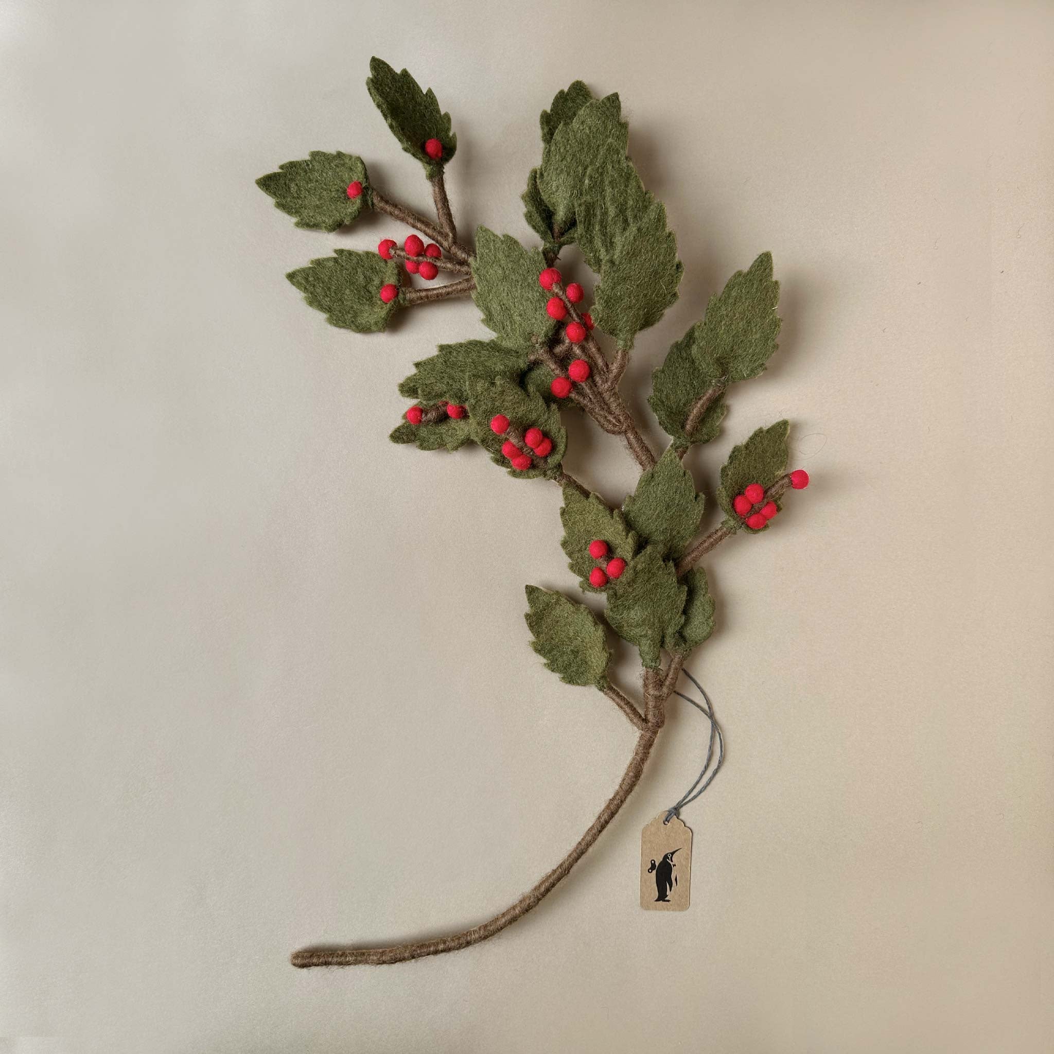 Felt Holly Branch