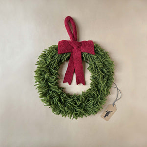   green-wool-felt-shaggy-wreath-small
