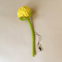 Load image into Gallery viewer, felted-allium-flower-yellow-with-green-stem