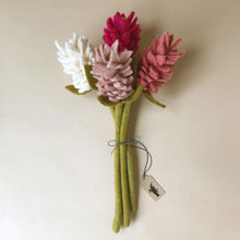 Load image into Gallery viewer, felted-alpinia-flower-bouquet-with-various-colors-and-green-stems