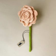 Load image into Gallery viewer, felted-blooming-rose-cream-with-green-stem