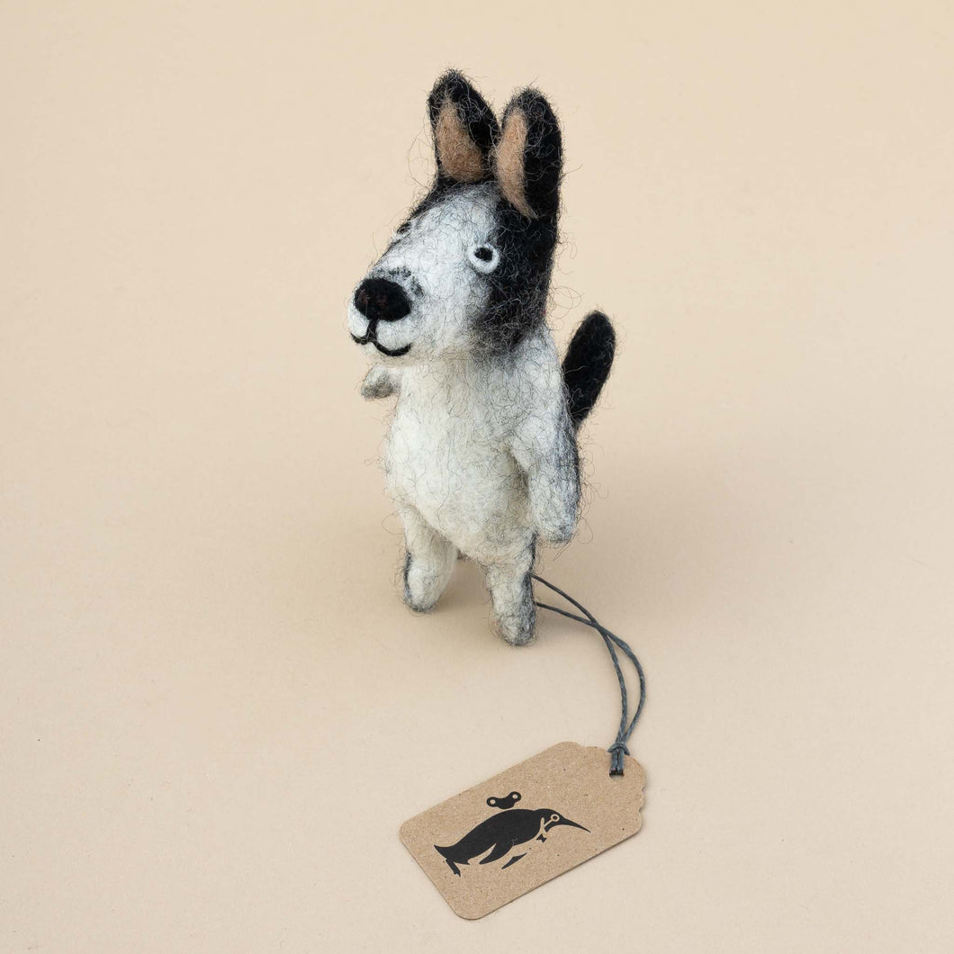 black-and-white-dog-felted-finger-puppet