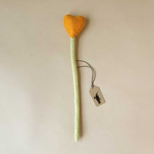 Load image into Gallery viewer, felted-heart-stem-orange-with-light-green-stem
