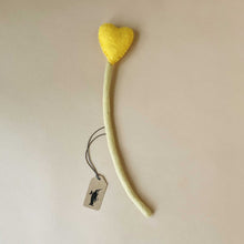 Load image into Gallery viewer, felted-heart-stem-yellow-with-light-green-stem
