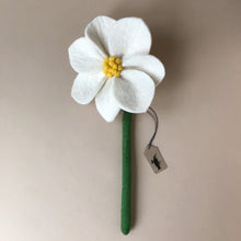 Load image into Gallery viewer, felted-magnolia-flower-white-with-green-stem