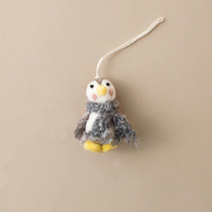 felted-penguin-ornamnet-with-grey-knit-scarf