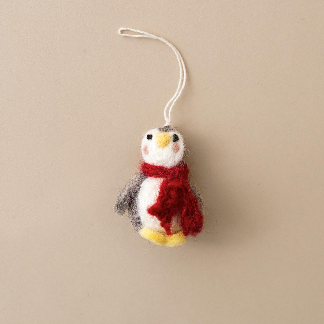 Felted Penguin Ornament | Ruby Scarf - Christmas - pucciManuli