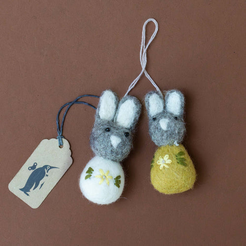 felted-pom-pom-bunny-ornament-set--grey-ochre-with-flower-embroidery