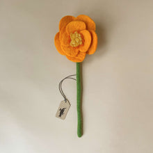 Load image into Gallery viewer, orange-felted-poppy-flower-with-green-stem