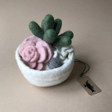 Load image into Gallery viewer, white-bowl-with-felted-succulents