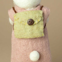 Load image into Gallery viewer, detail-of-backside-showing-a-sage-green-felted-backpack-closed-with-a-wooden-brown-button